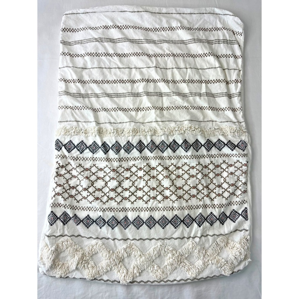 Ink +‎ Ivy Lumbar Pillow Cover 17x25 Boho Tufted Embroidered Southwest Decor